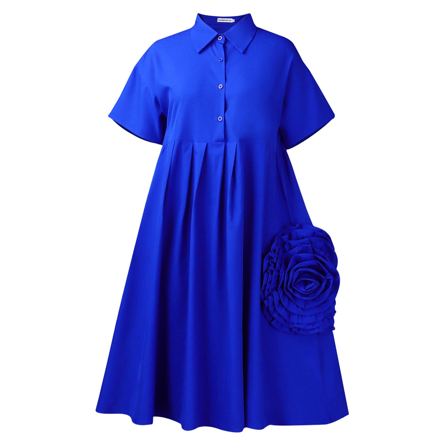 Women's Short-sleeved Solid A- Line Dress African Dresses