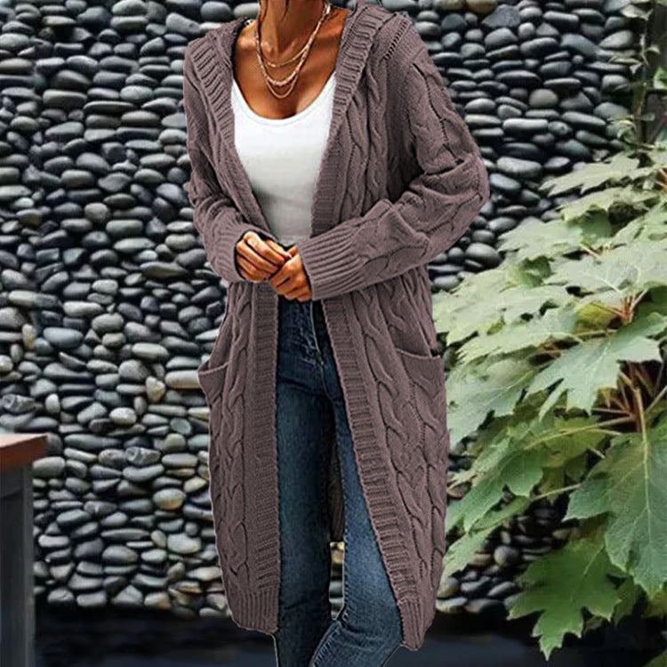 Women's Twist Braid Idle Style Mid-length Sweaters