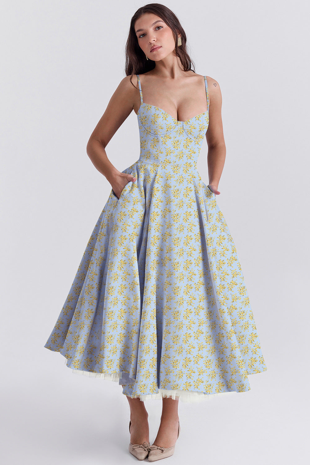 Princess Dress French Mesh Swing Floral Dresses