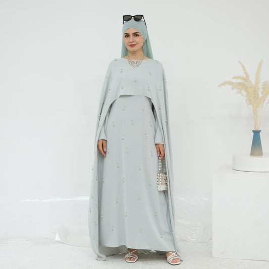 Turkey Solid Color Beading Dress Two-piece Dresses