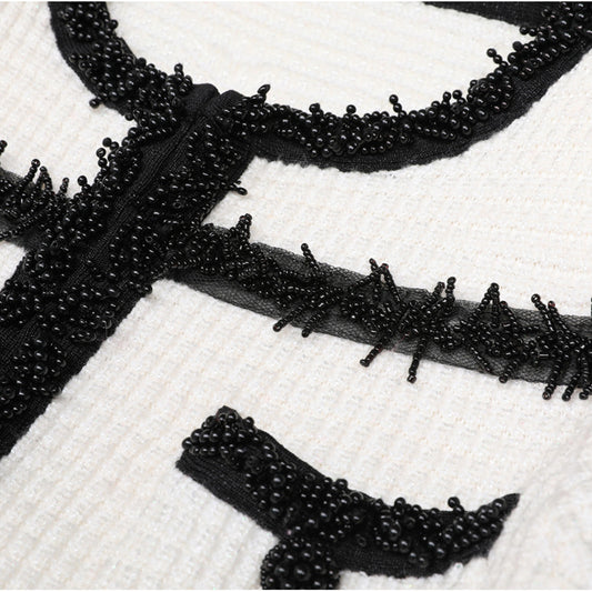 Fashionable Knitted Handmade Beaded Slim Fit Slimming Dresses