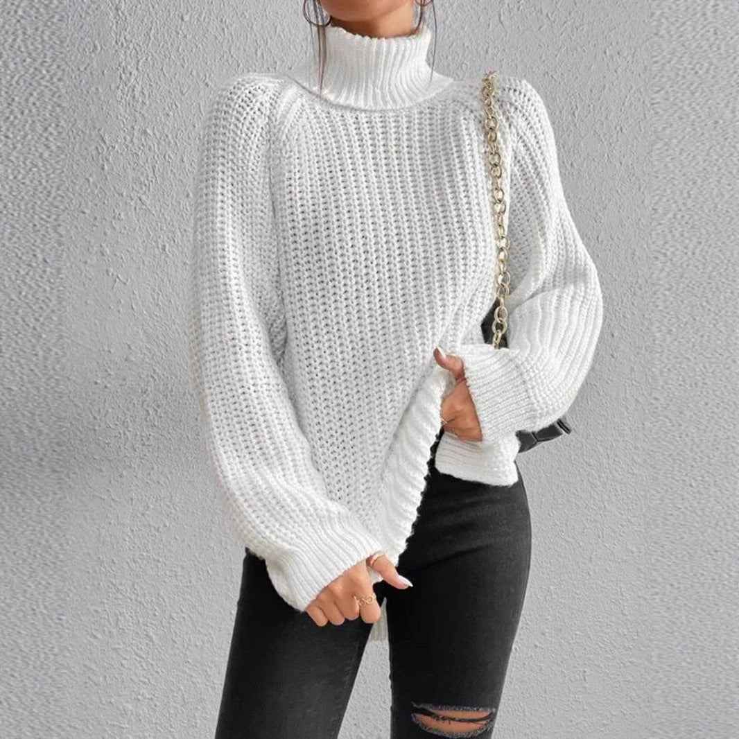 Women's Turtleneck Mid-length Soft Comfortable French Dress Sweater