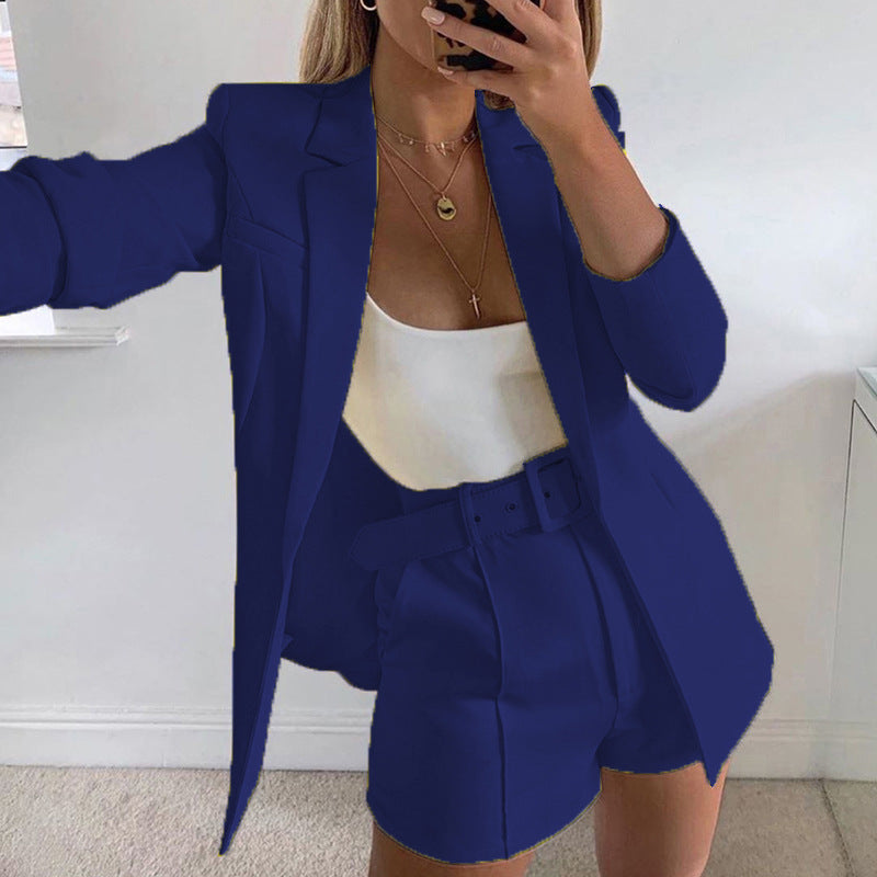 Women's Spring Clothes Fashion Small Belt Blazers