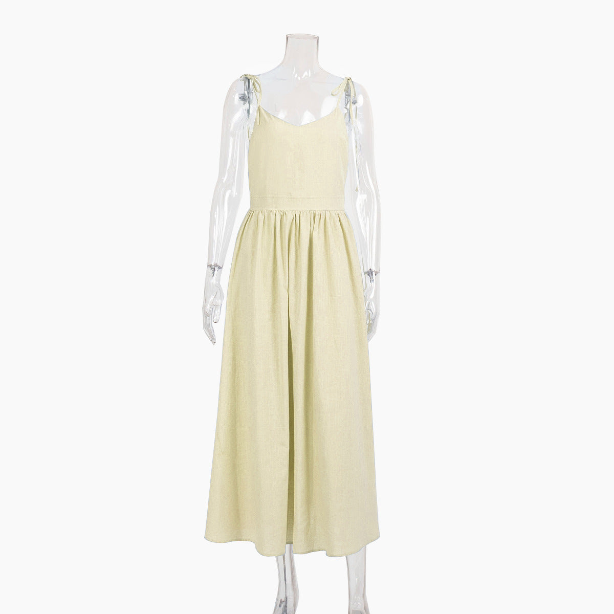 Women's Cotton With Shoulder Straps Spring Elegant Dresses