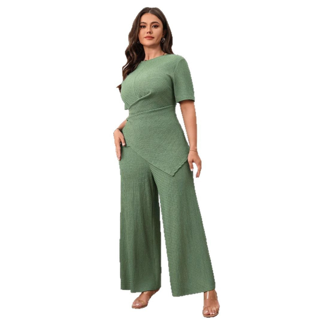 Women's Temperament Leisure Solid Color Sleeve Wide Suits