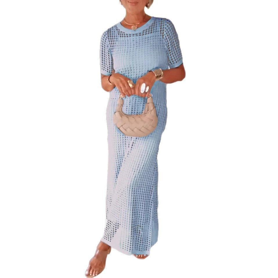 Women's Round Neck Hollow Air Dress Two-piece Dresses