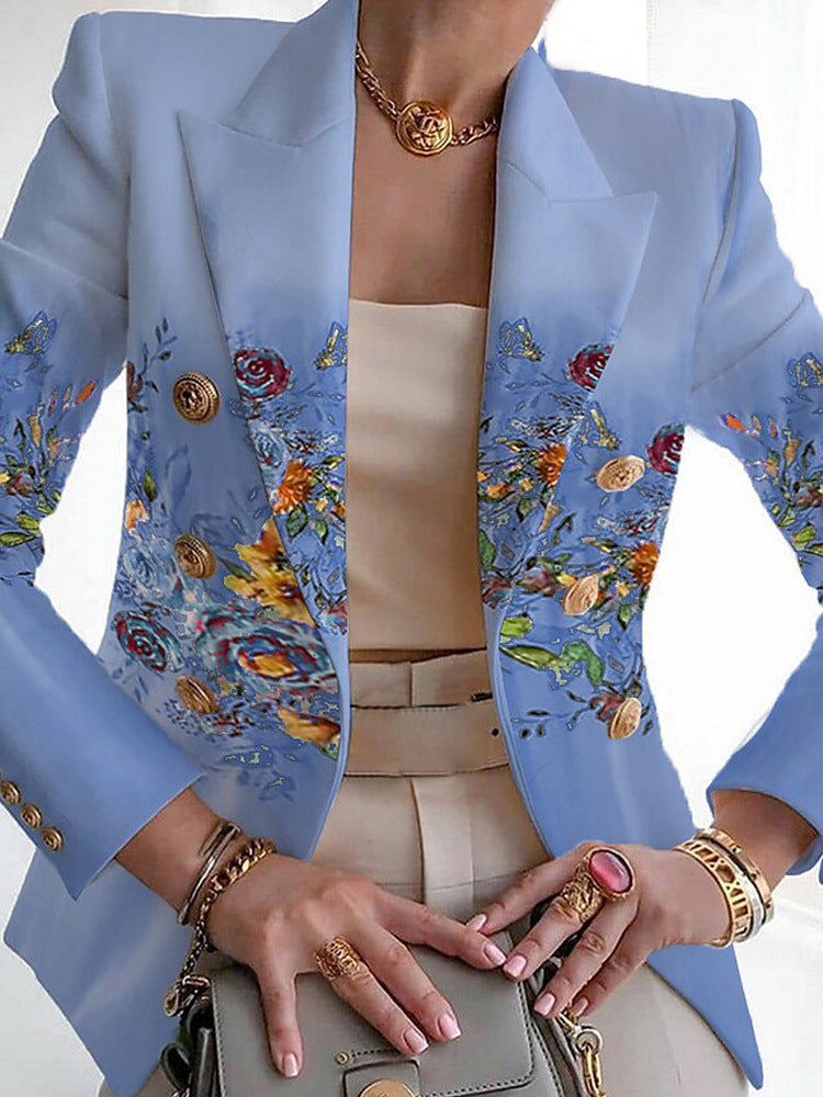 Women's Autumn Fashion Printed Slim Fit Small Blazers