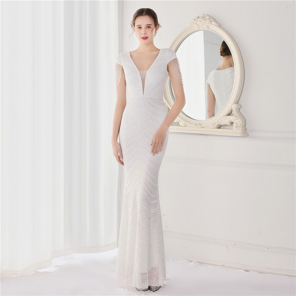 Flower Sequin Craft Beaded Party Dress Wedding Dresses