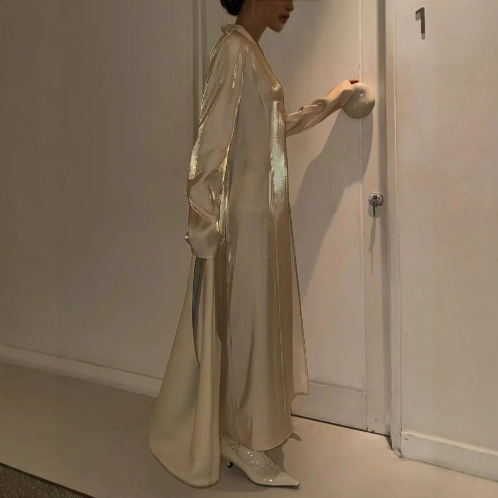 Women's Gold Glitter Split Casual Fashion Dress Dresses