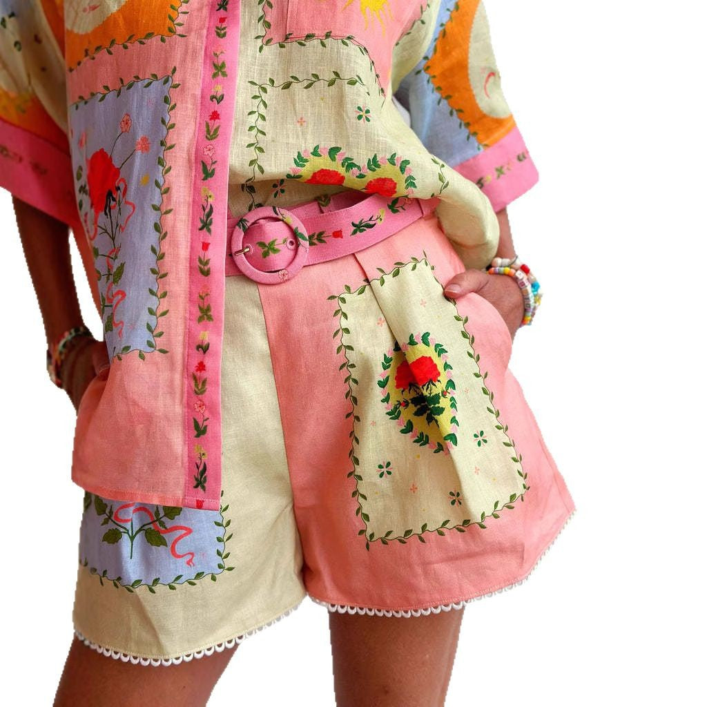 Attractive Casual Fashion Linen Temperament Shirt Suits