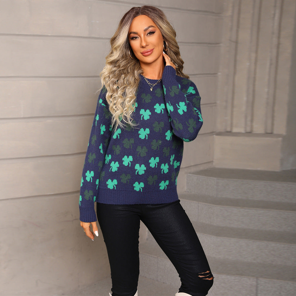 Women's Jacquard Autumn Street Trendy Shirt Sweater