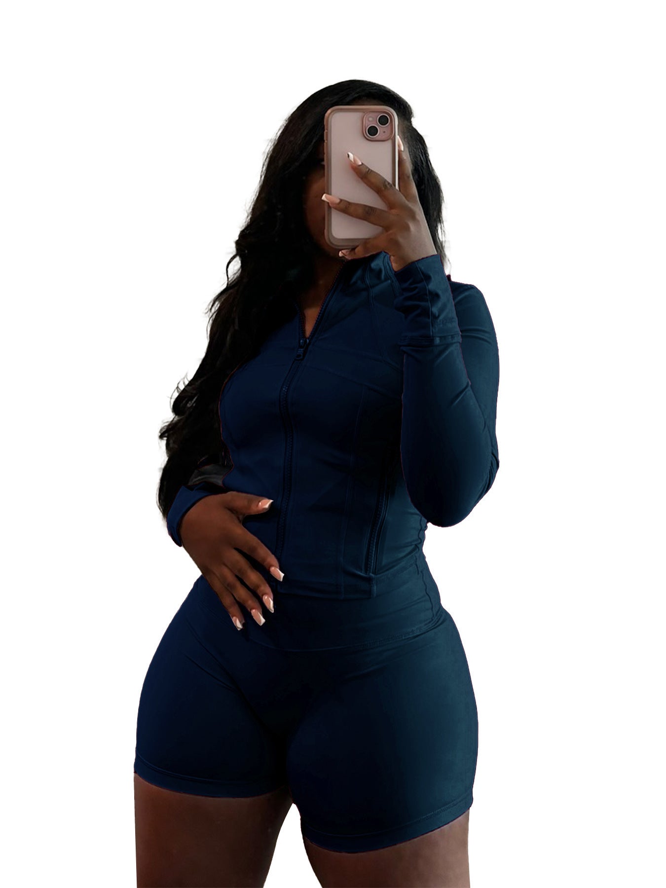 Women's Sexy Tight Long Sleeve Horn Two-piece Clothing