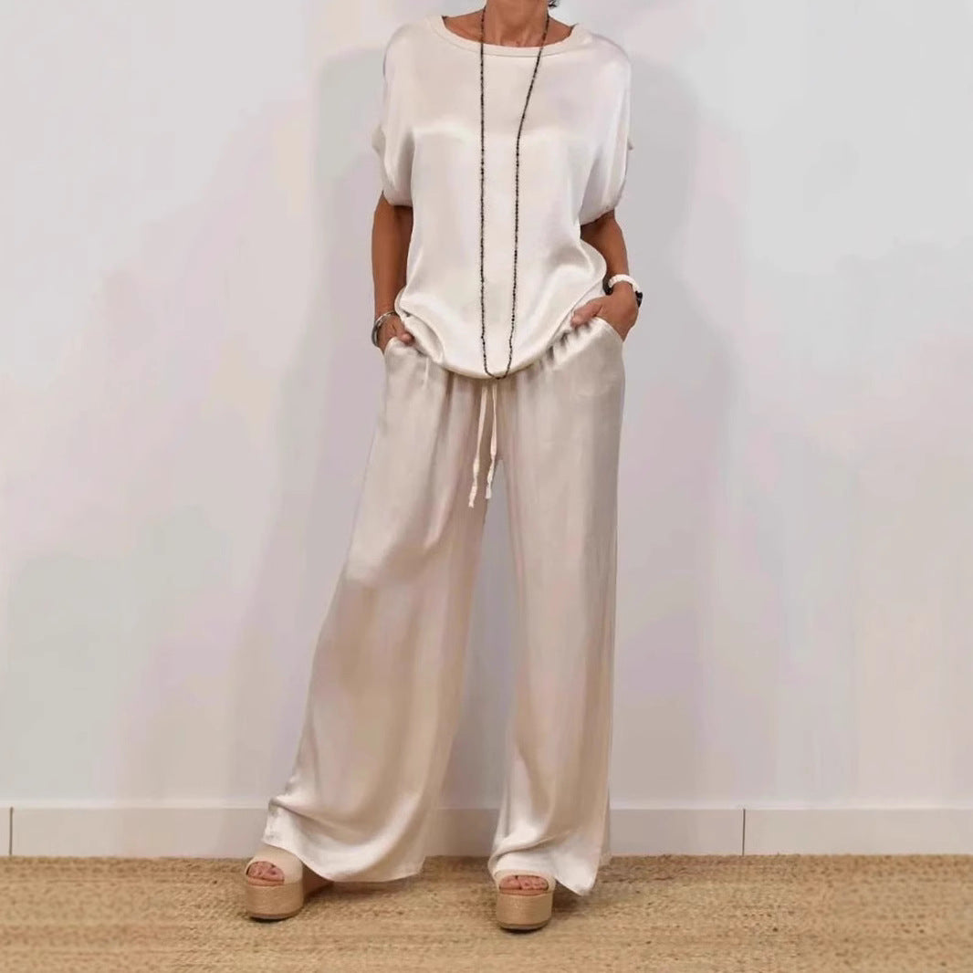 Unique Trendy Loose Shirt Wide Leg Pants