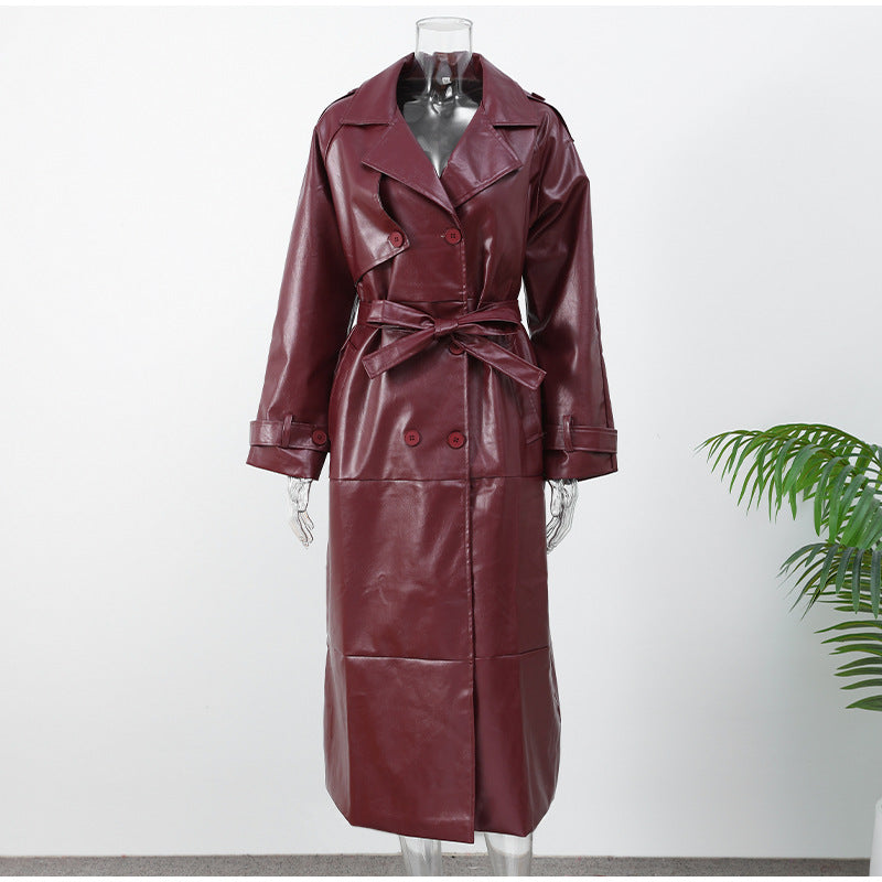 Women's Style High-grade Sheepskin Leather Long Winter Coats