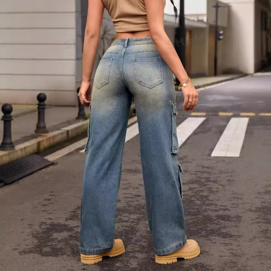 Women's Creative Unique Loose Washed Fashion Jeans