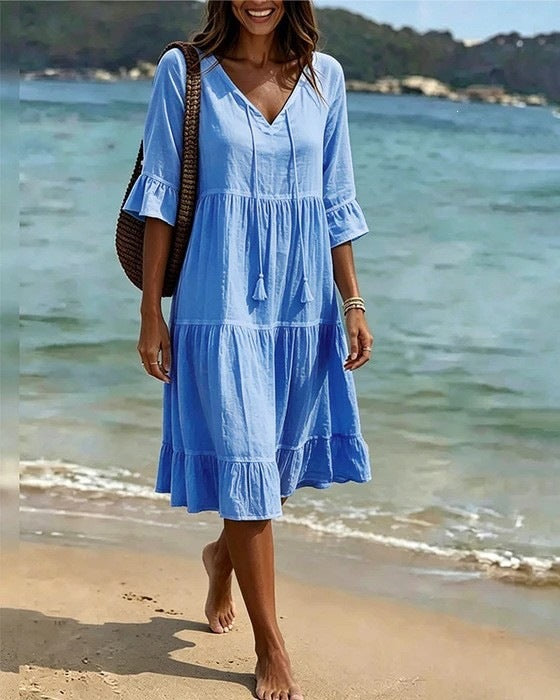 Women's Autumn Layered Fashion Loose Vacation Dress