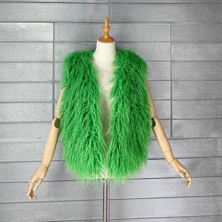 Women's Sheep Fur Environmental Protection Artificial Wool Coats