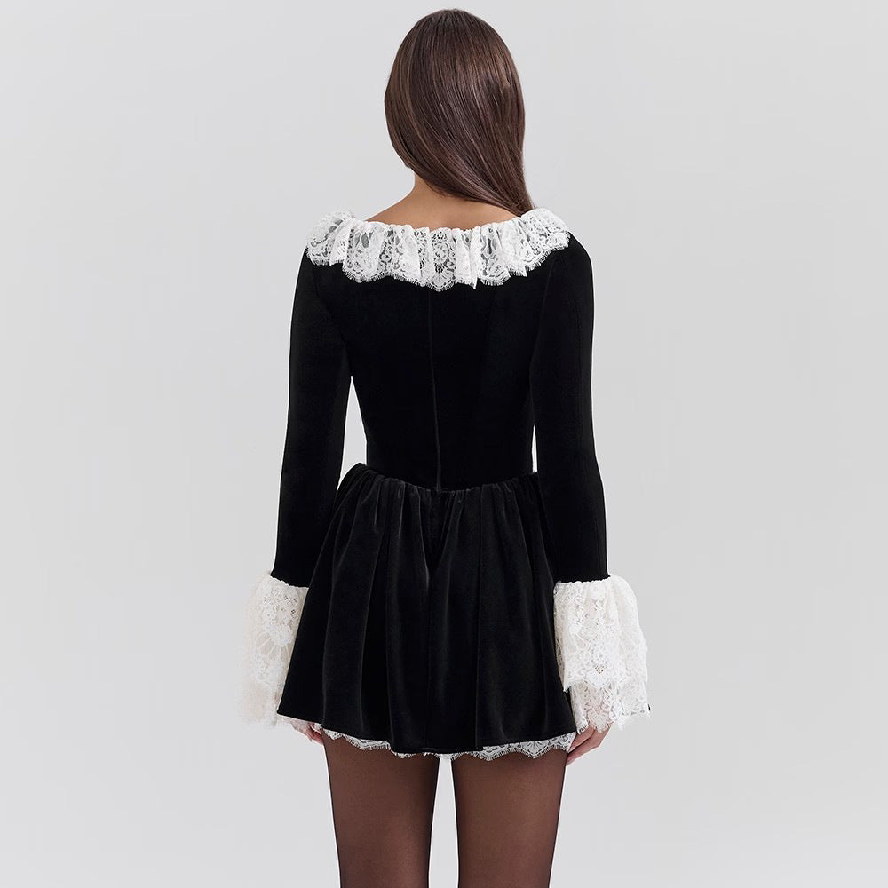 Sexy Fashion Lace Flared Sleeve Dress Dresses