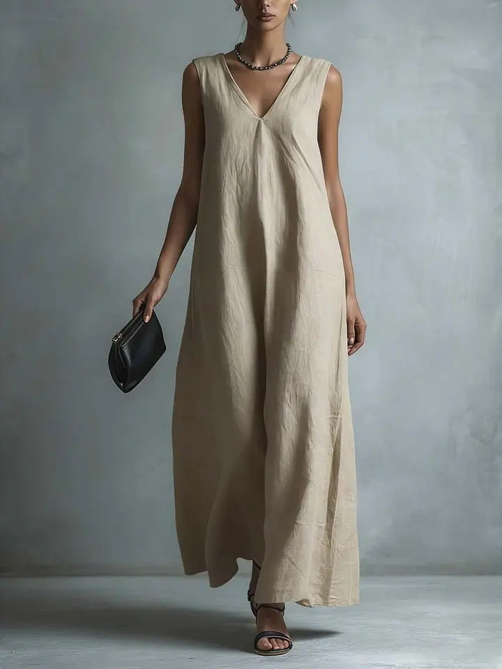 Women's Casual Elegant Fashion Sleeveless Solid Color Dress