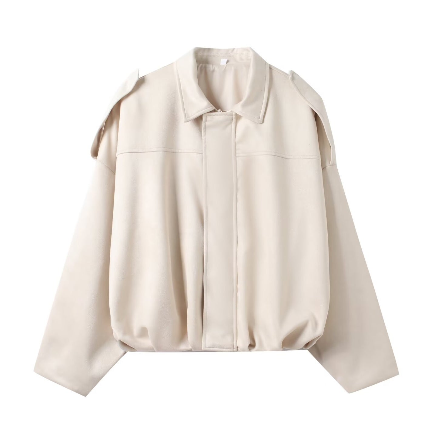 Women's Popular Suede Texture Lapel Bomber Jackets