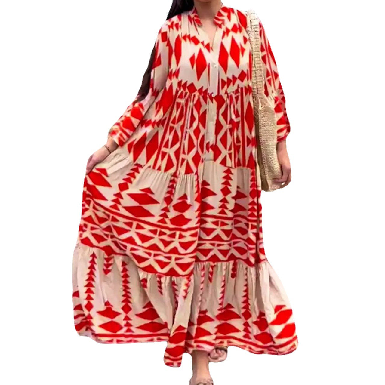 Casual Women's Elegant Printed Shirt Bohemian Plus Size