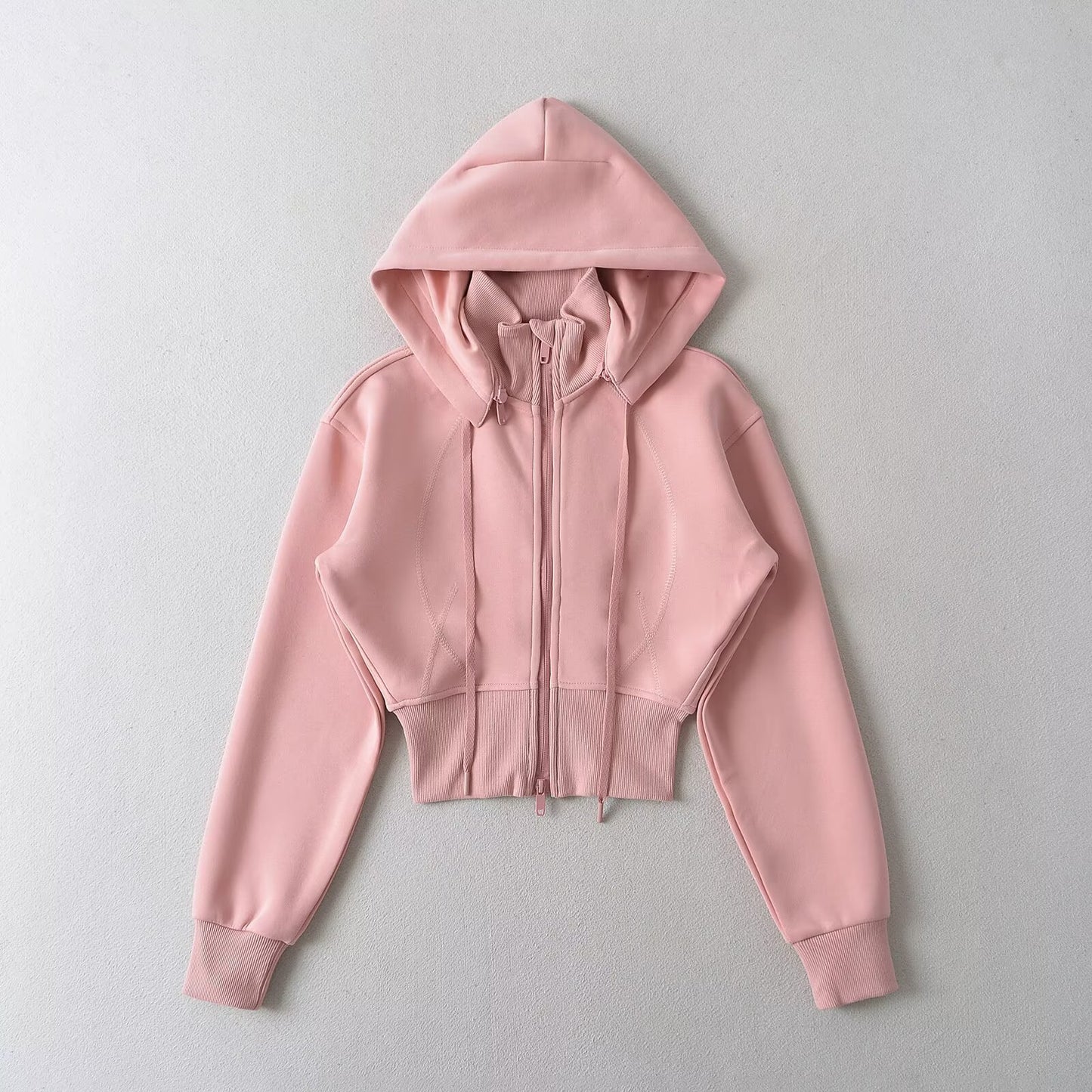 Women's Style Detachable Hooded Waist Long Sleeve Sweaters