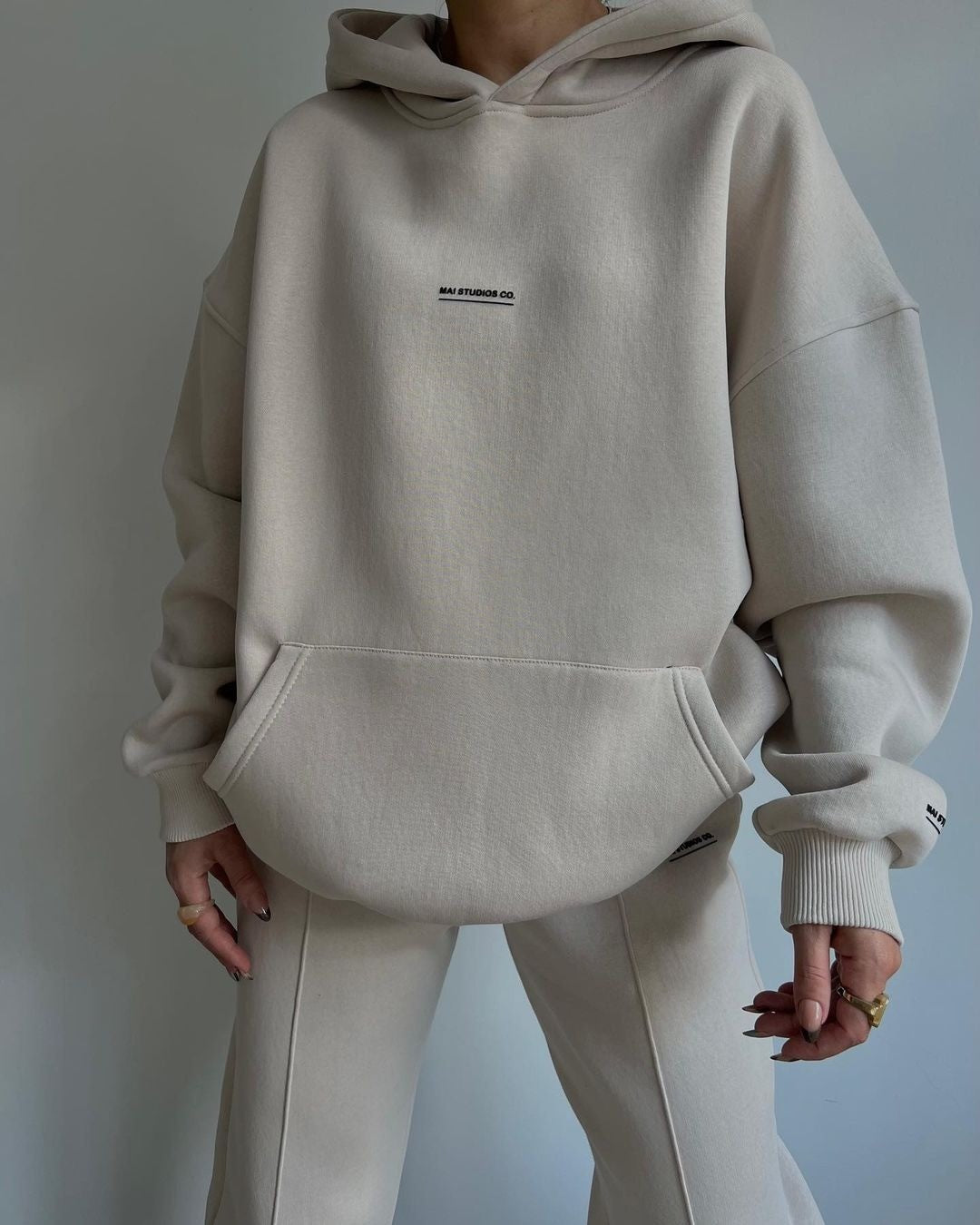 Women's Outfit Fleece-lined Long Sleeve Thick Trousers Fashion Casual Suit