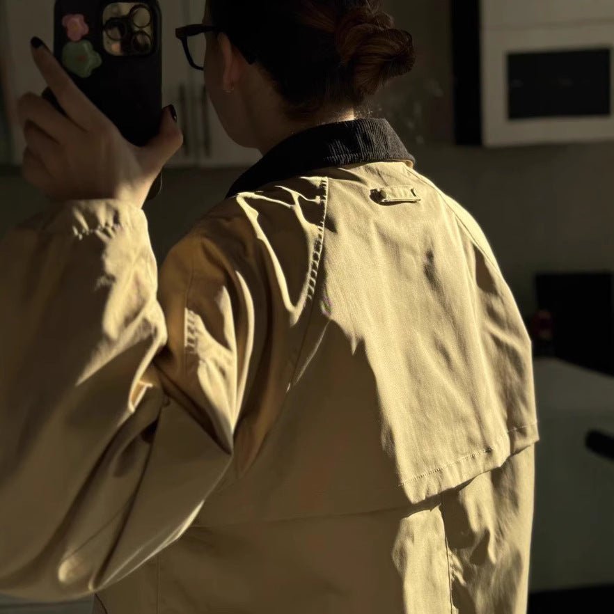 Women's Corduroy Lapel Loose Warm Cotton Jackets