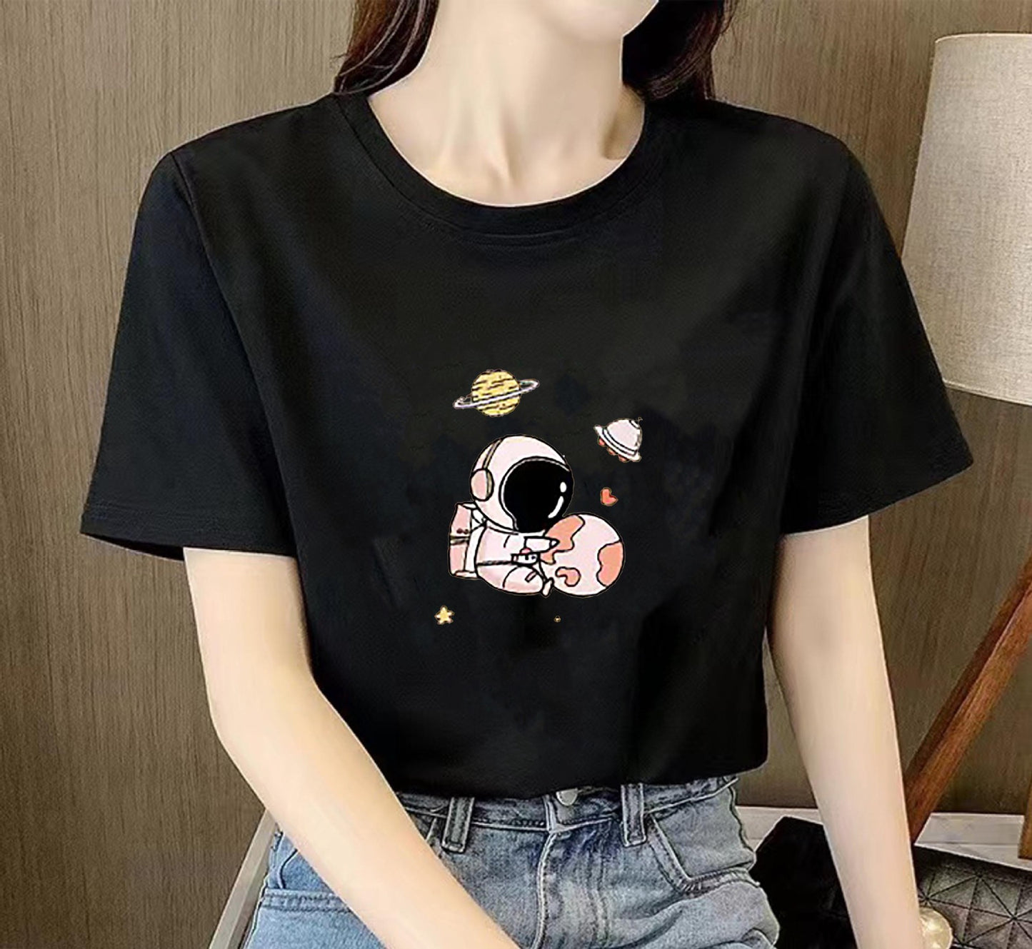 Women's T-shirt Summer Letters Korean Style Loose Blouses