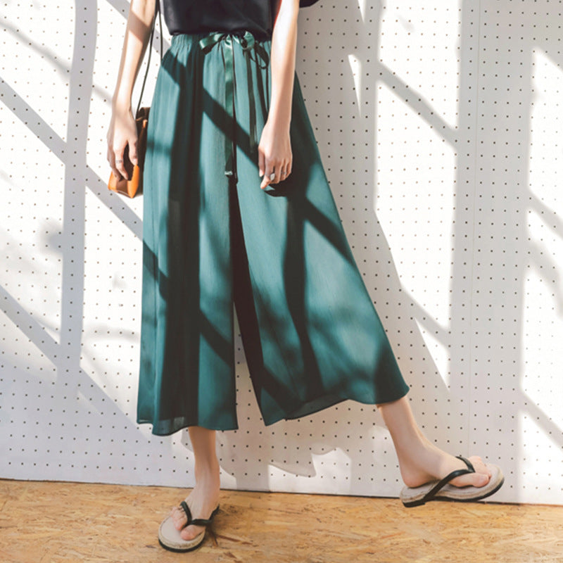 Women's Chiffon Fat Loose Graceful Casual Culottes Plus Size