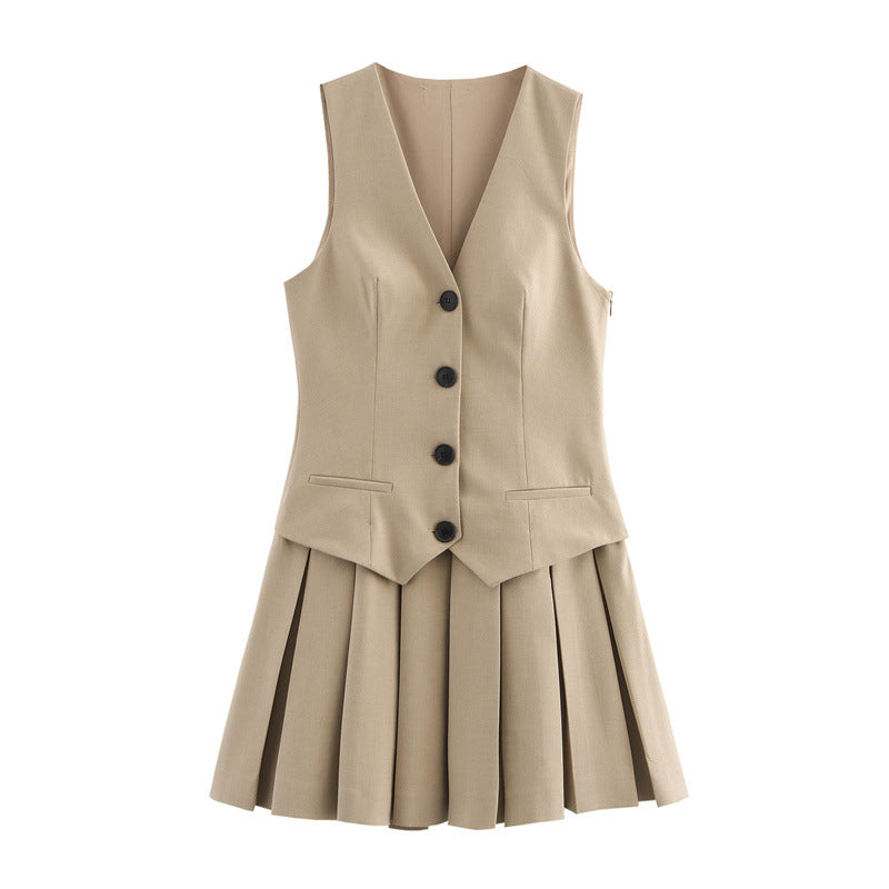 Women's Fashion Casual Wide Pleated Striped Dress Dresses