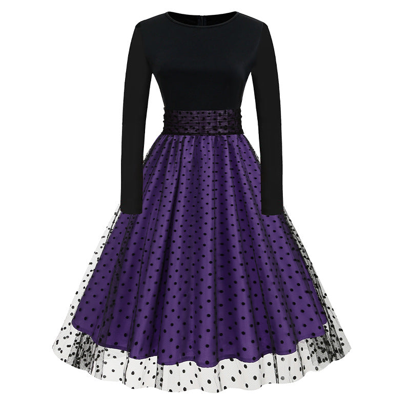 Women's Dress Long-sleeved Autumn Two-piece Patchwork Princess Dresses