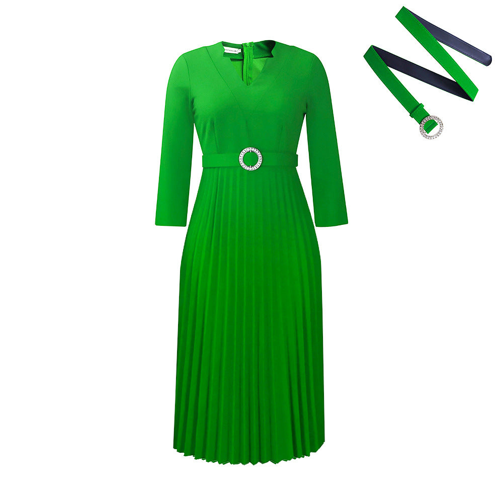 Women's Autumn Fashionable Elegant Pleated Dress Dresses