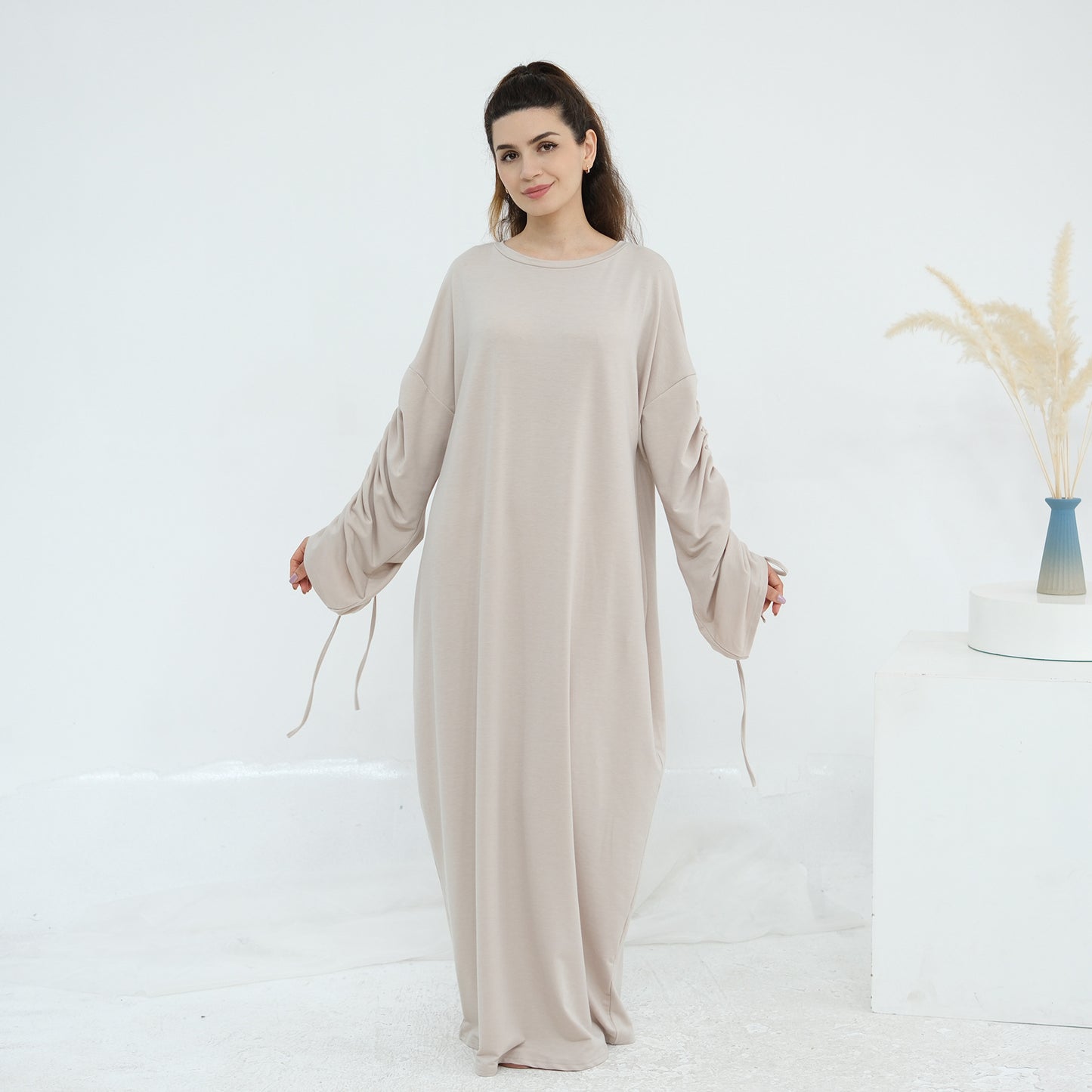 Turkish Cuffs With Drawstring Dress Robe Dresses