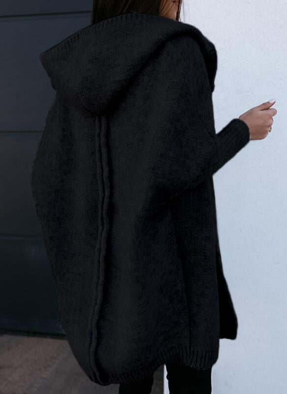 Women's Classy Trendy Hooded Front Knitted Sweaters