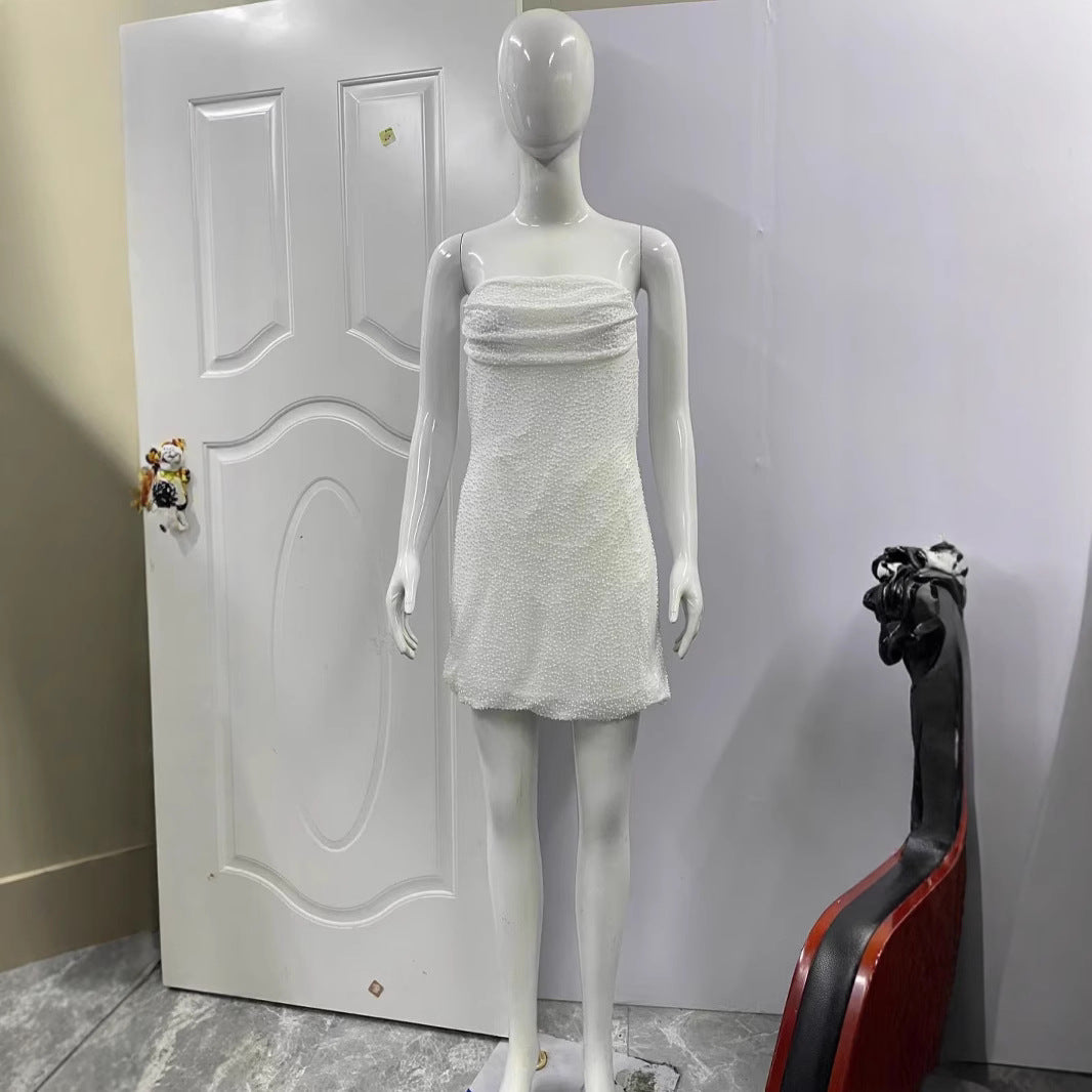 Women's Sexy Sleeveless Tube Slim Fit Shiny Dress