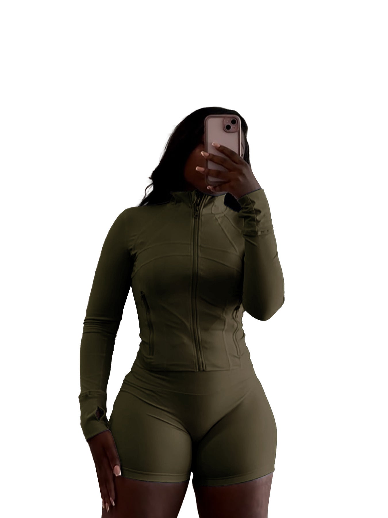 Women's Sexy Tight Long Sleeve Horn Two-piece Clothing