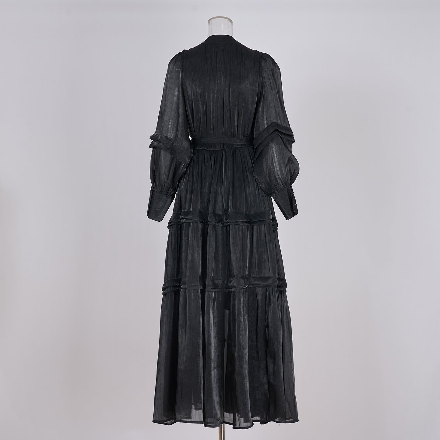 Women's High-grade Lantern Sleeve Ruffled Dress Mercerized Dresses