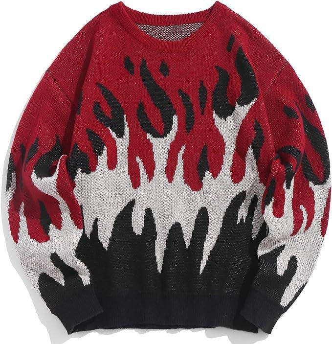 Fashion Round Neck Pullover Print Long Sweaters