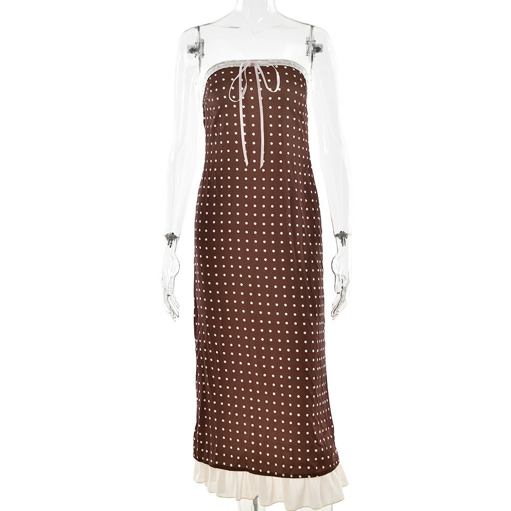Long Dress Sexy Hot Polka Dot Tube Dresses