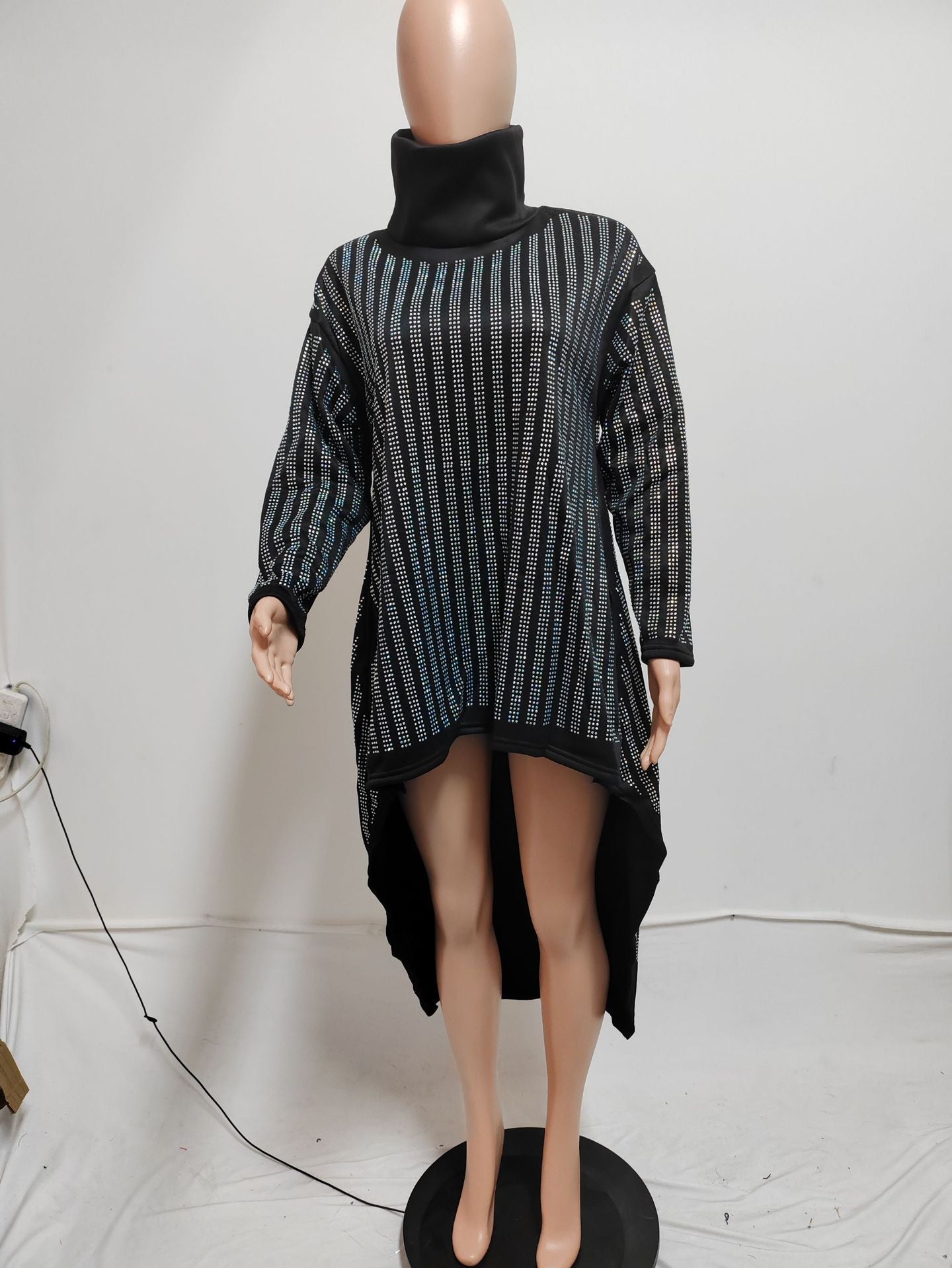 Full Body Rhinestone Dress Spring Bottom Thick Sweaters