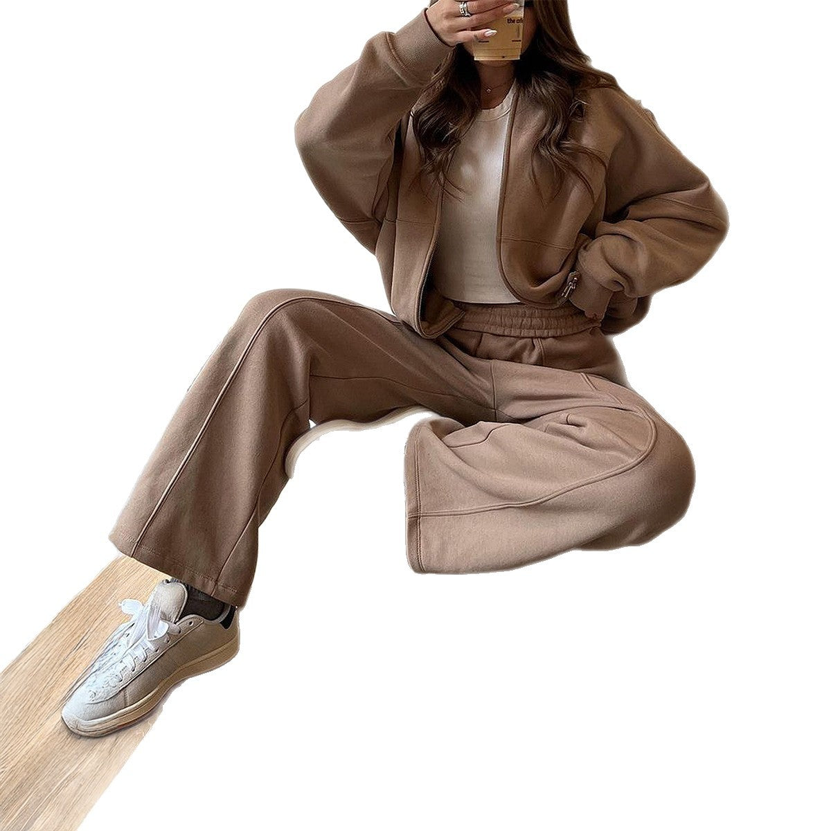 Women's Elegant Style Easy Matching Long Two-piece Fashion Casual Suit