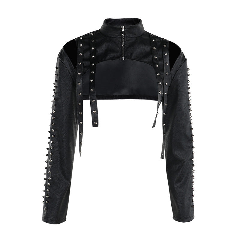 Women's Autumn Temperament Sexy Slim Rivet Smock Jackets