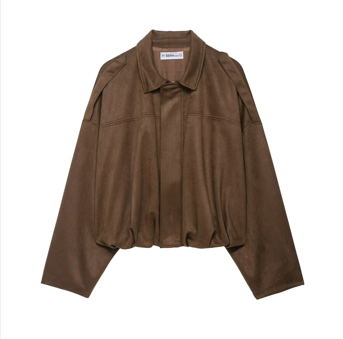 Women's Popular Suede Texture Lapel Bomber Jackets
