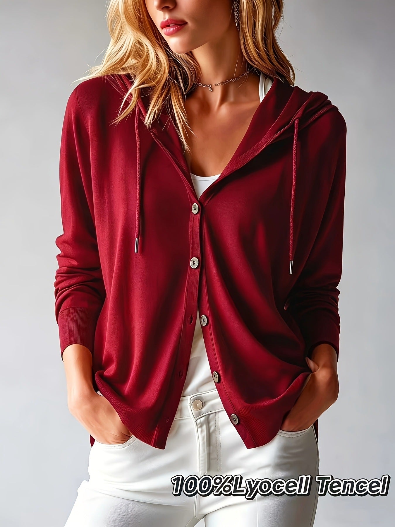 Durable Women's Hooded Knit Casual Business Women's Sweater
