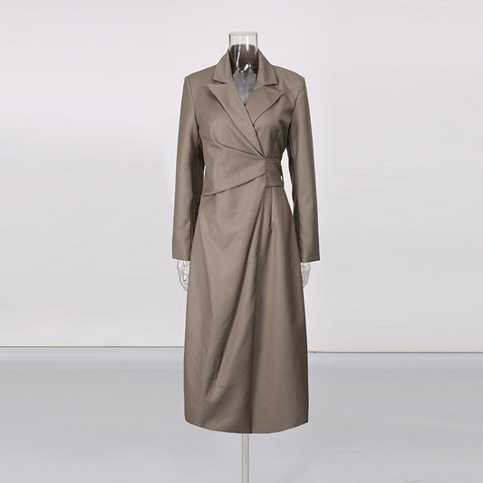 Women's Solid Color Long Dress Autumn High-grade Dresses