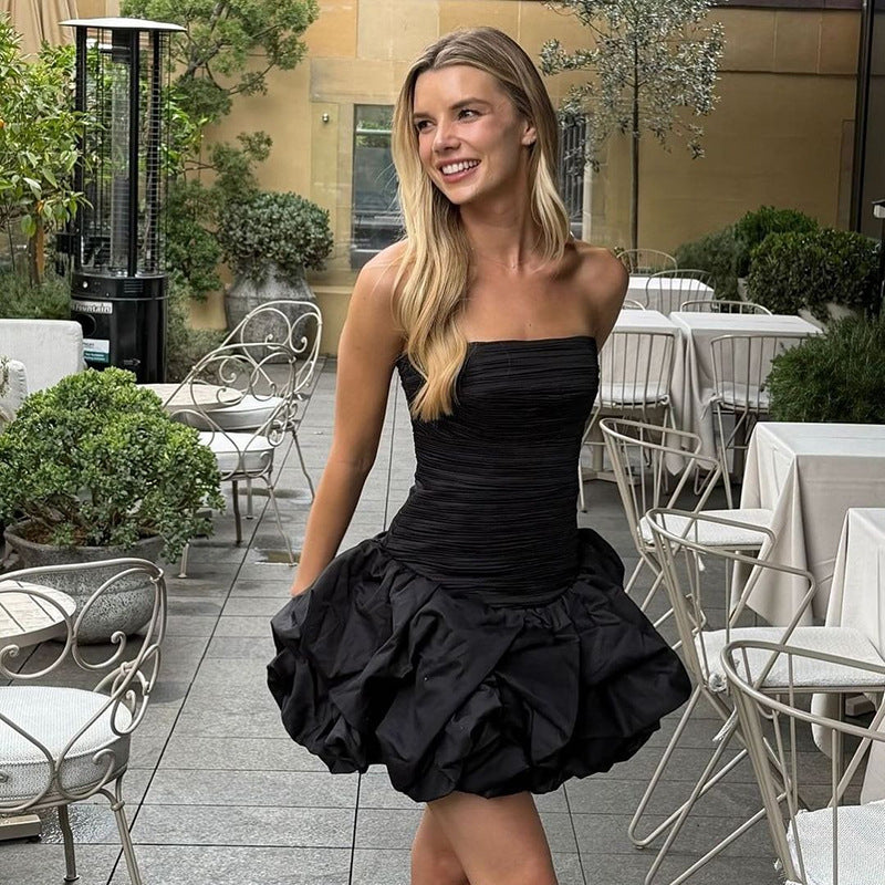 Spring Style Elegant Pleated Pettiskirt Tube Tops