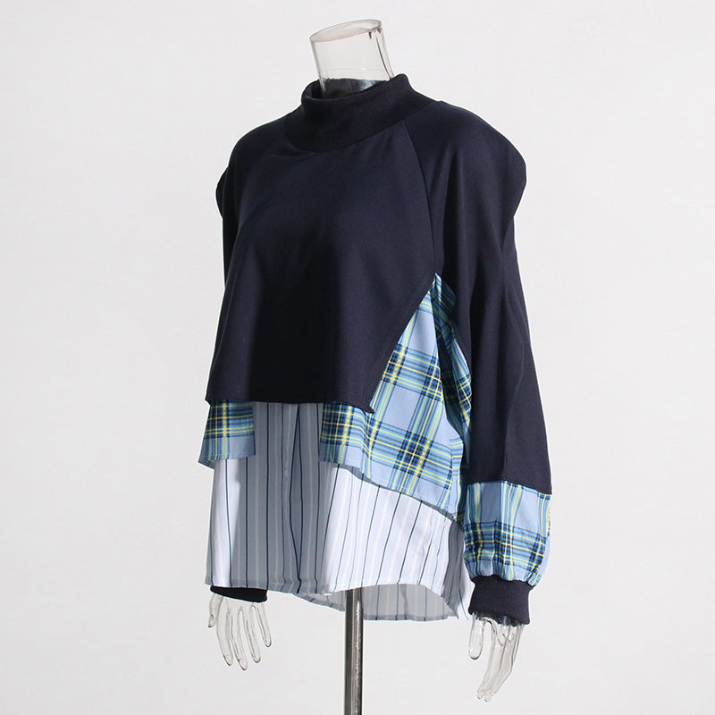 Women's Dignified Sense Of Design Autumn Fashion Stitching Sweaters