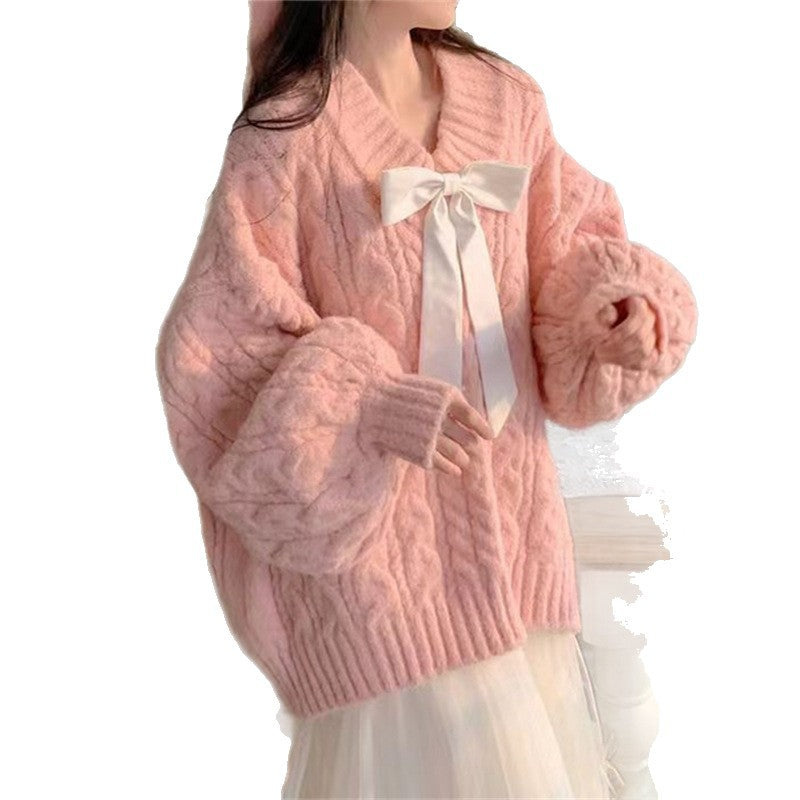 Women's Glutinous Loose Outer Wear Idle Style Design Sense Sweater