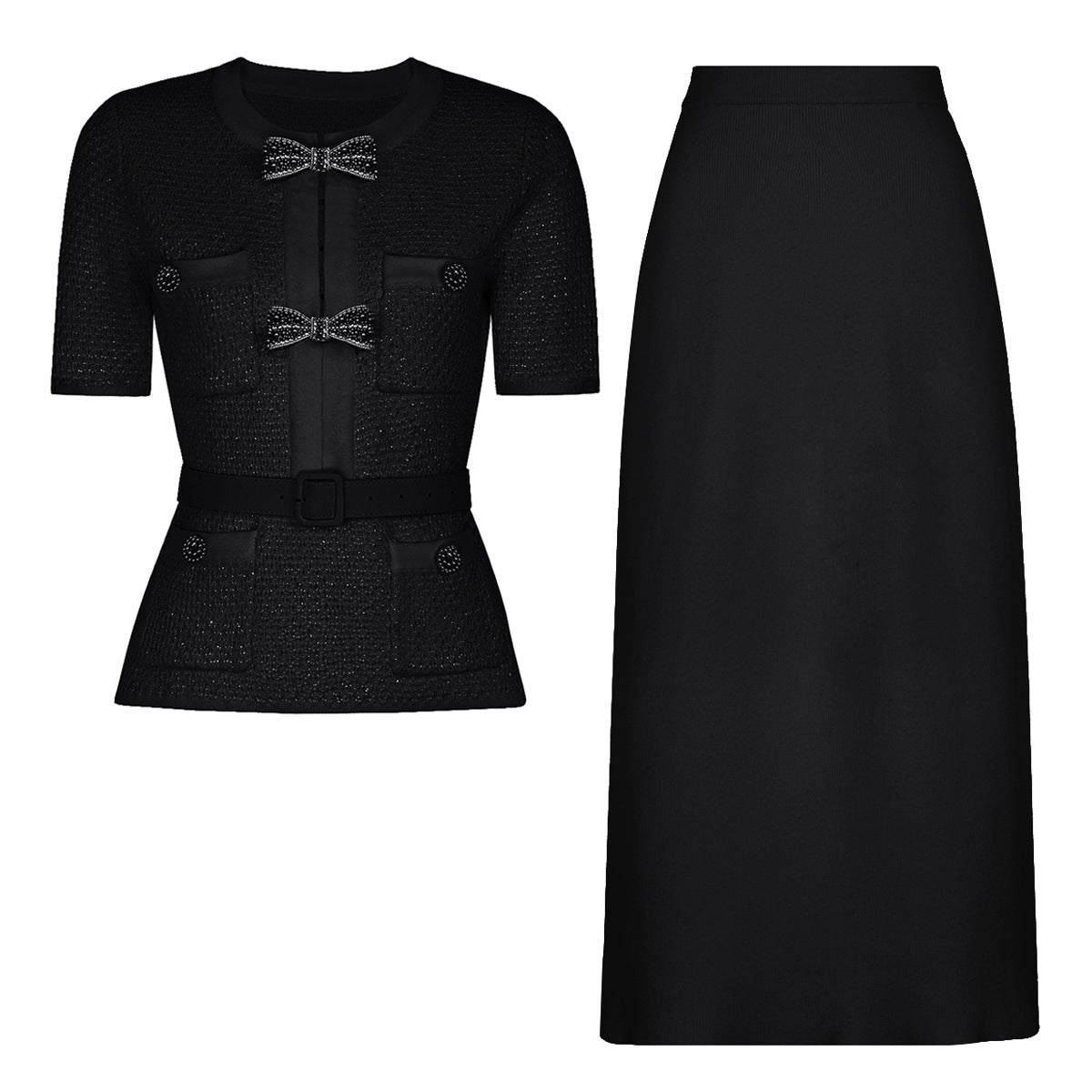 Women's Attractive Slouchy Beaded Belt Slimming Skirts